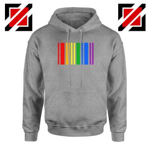 Rainbow Barcode Sport Grey Hoodie