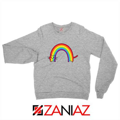 Rainbow Cat Sport Grey Sweatshirt