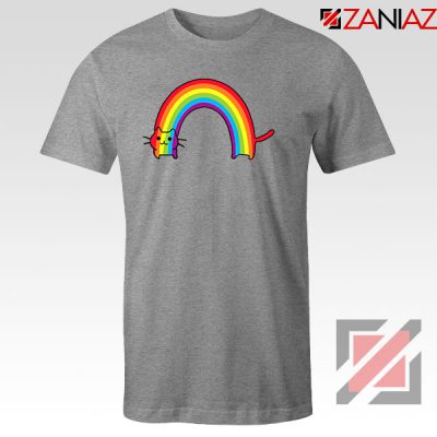 Rainbow Cat Sport Grey Tshirt