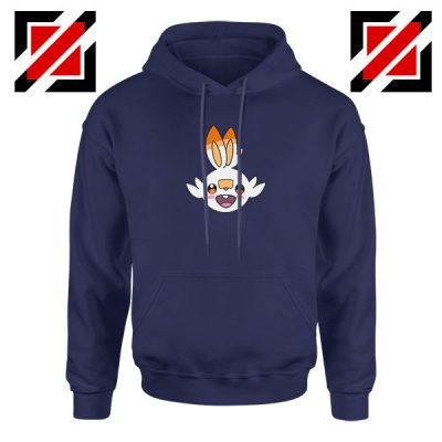 Scorbunny Rabbit Pokemon Navy Blue Hoodie
