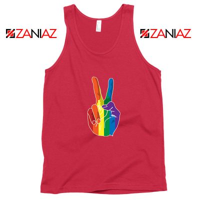 Sign Of Peace Rainbow Red Tank Top