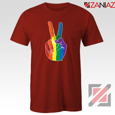 Sign Of Peace Rainbow Red Tshirt