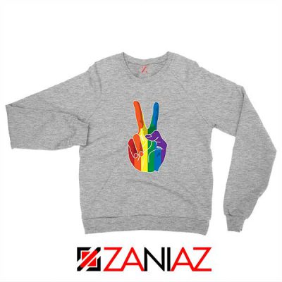 Sign Of Peace Rainbow Sport Grey Sweatshirt