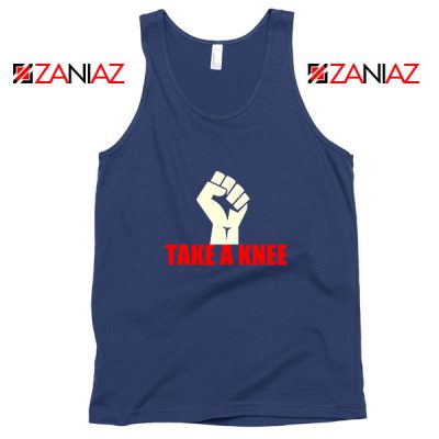 Take A Knee Protest Navy Blue Tank Top