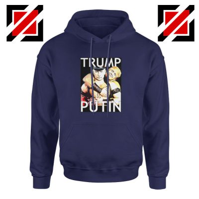 Trump and Putin Navy Blue Hoodie