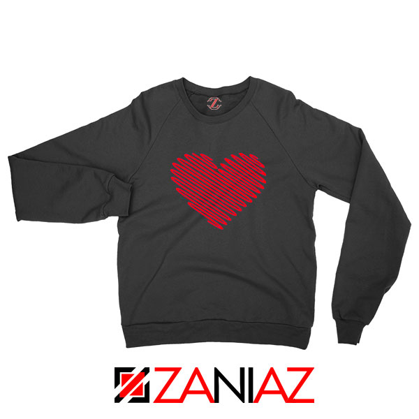 Red Heart Diagonal Black Sweatshirt