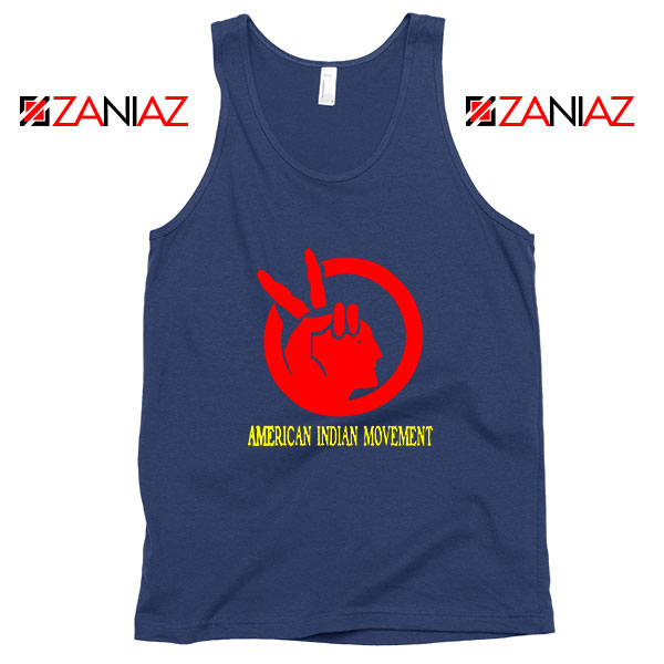 American Indian Movement Best Navy Blue Tank Top