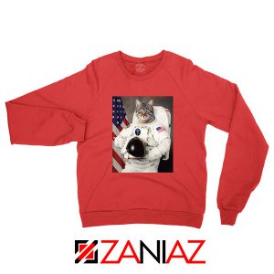 Astronaut Cat Red Sweatshirt