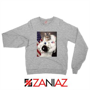 Astronaut Cat Sport Grey Sweatshirt