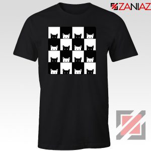 Black White Kittens Black Tshirt