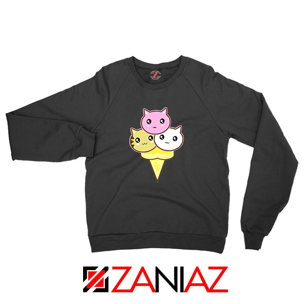 Ice Cream Kitties Blakc Sweatshirt
