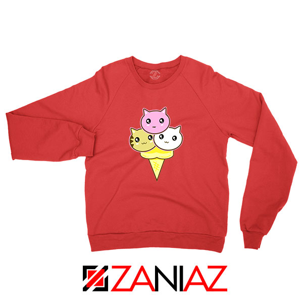 Ice Cream Kitties Red Sweatshirt
