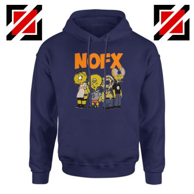 Nofx Scare Cartoon Navy Blue Hoodie