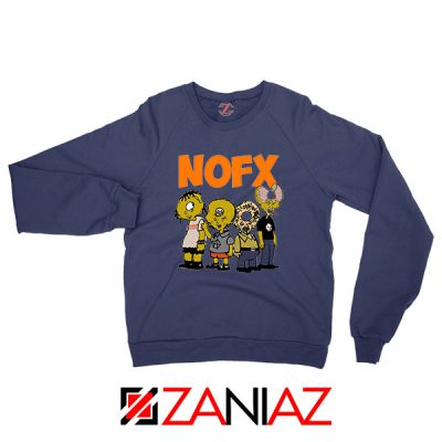 Nofx Scare Cartoon Navy Blue Sweatshirt