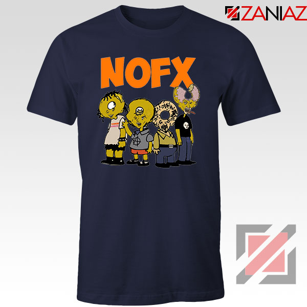 Nofx Scare Cartoon Navy Blue Tshirt