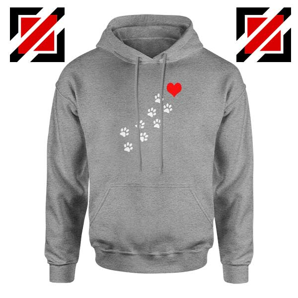 Paws Dogs Heart Sport Grey Hoodie