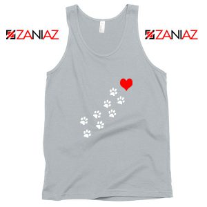 Paws Dogs Heart Sport Grey Tank Top
