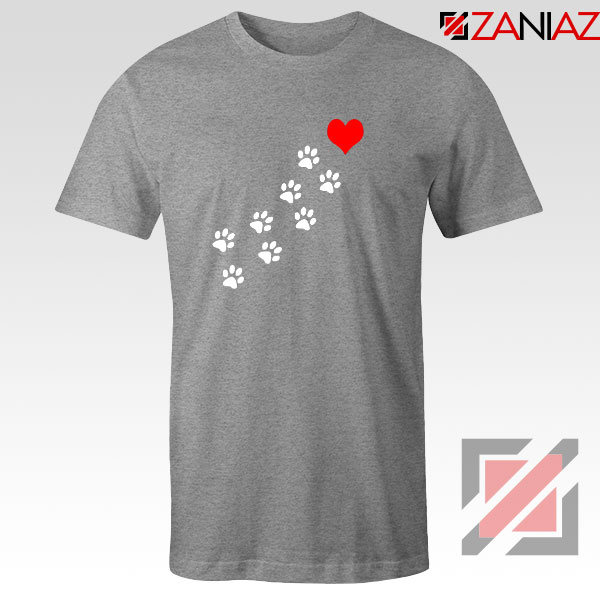 Paws Dogs Heart Sport Grey Tshirt