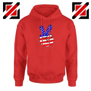 Peace Sign Red Hoodie