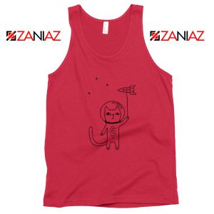Space Cat Red Tank Top