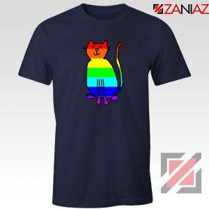 Cat Rainbow Navy Blue Tshirt