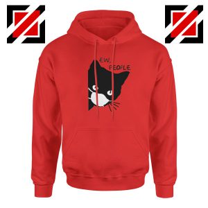 Ew People Cat Face Mask Red Hoodie