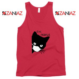 Ew People Cat Face Mask Red Tank Top