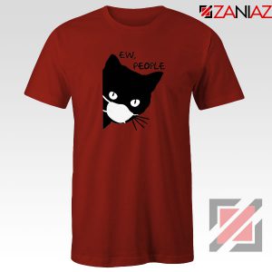 Ew People Cat Face Mask Red Tshirt