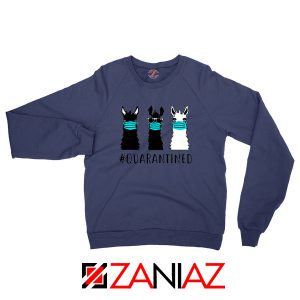 Llama Face Mask Navy Blue Sweatshirt