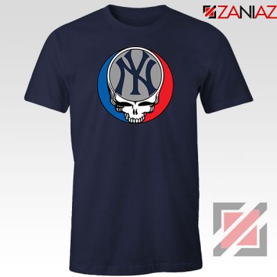 NY Yankees Grateful Dead Navy Blue Tshirt