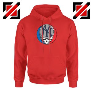NY Yankees Grateful Dead Red Hoodie
