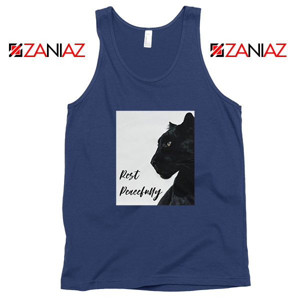 Rest Peacefully Black Panther Navy Blue Tank Top