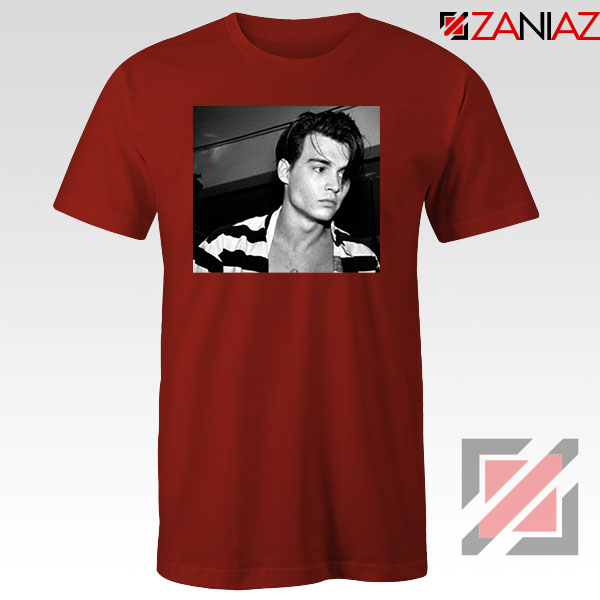 Young Johnny Depp Red Tshirt