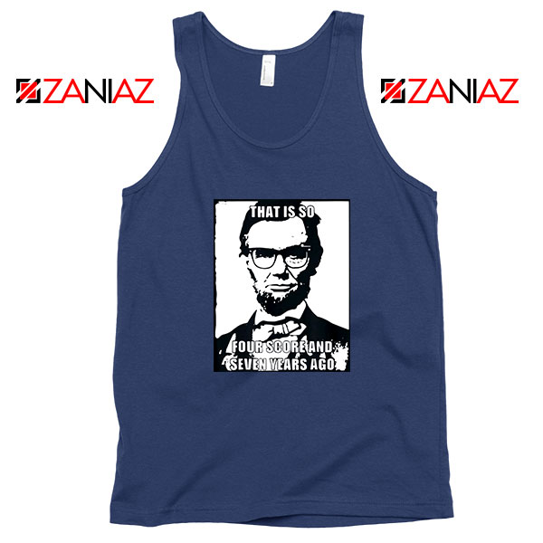 Hipster Abraham Lincoln Navy Blue Tank Top