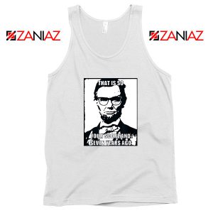 Hipster Abraham Lincoln White Tank Top