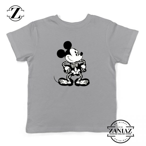 Mickey Mouse Skull Sport Grey Kids Tshirt