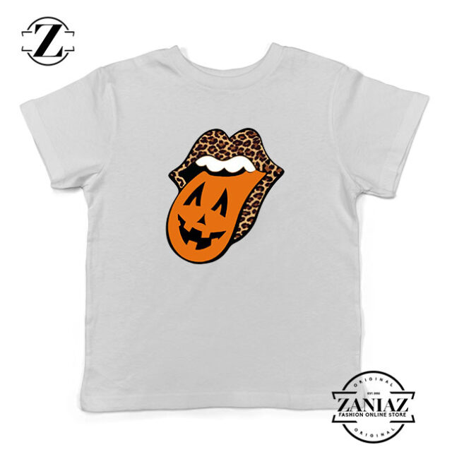 Leopard Pumpkin Mouth Tongue Kids Tshirt