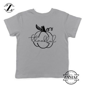 Thankful Pumpkin Kids Sport Grey Tshirt