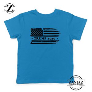 Trump American Flag Kids Blue Tshirt