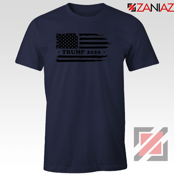 Trump American Flag Navy Blue Tshirt