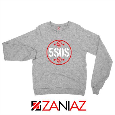 5SOS Circle Skull Sport Grey Sweatshirt