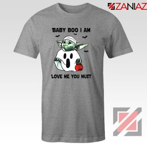 Baby Yoda Boo Sport Grey Tshirt