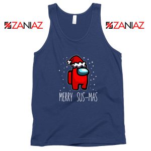 Merry Sus Mas Navy Blue Tank Top