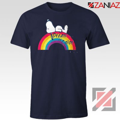 Snoopy Dream Rainbow Navy Blue Tshirt