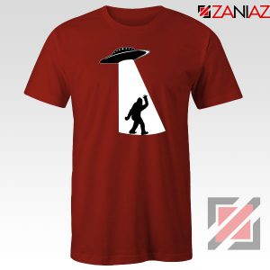 UFO Aliens Bigfoot Red Tshirt