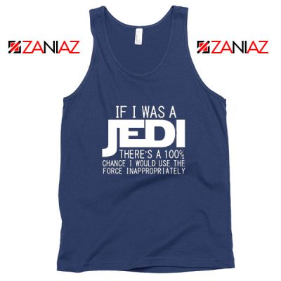 If I Was a Jedi Vintage Navy Blue Tank Tops