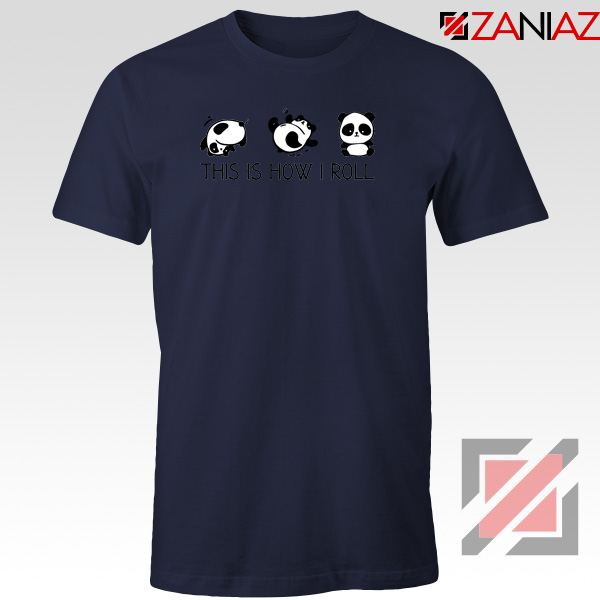 Roll Panda Animal Navy Blue Tshirt