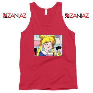 Sailor Moon Eating So Happy Best Red Tank Top