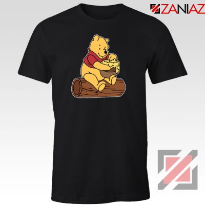 The Pooh Cartoon Black Tshirt