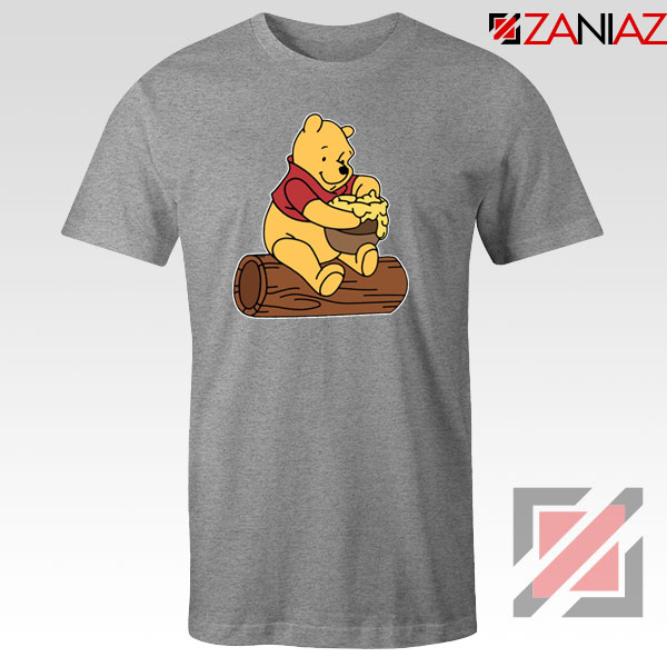 The Pooh Cartoon Sport Grey Tshirt